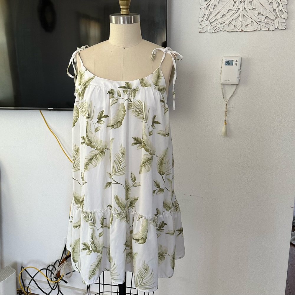 Midi palm leaf dress